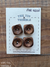 Load image into Gallery viewer, Olive Wood Buttons - Vintage Wood Buttons - 18mm - Set of Four