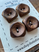 Load image into Gallery viewer, Olive Wood Buttons - Vintage Wood Buttons - 18mm - Set of Four