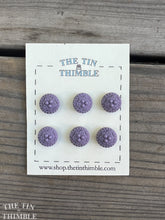 Load image into Gallery viewer, Antique Glass Buttons - 20mm and 13mm Czech Purple Glass Buttons - 1930s - Six of Each Size