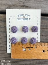 Load image into Gallery viewer, Antique Glass Buttons - 20mm and 13mm Czech Purple Glass Buttons - 1930s - Six of Each Size