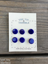 Load image into Gallery viewer, Antique Glass Buttons - 13mm Dark Blue Glass Buttons - 1930s - Six