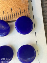 Load image into Gallery viewer, Antique Glass Buttons - 13mm Dark Blue Glass Buttons - 1930s - Six
