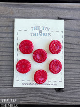 Load image into Gallery viewer, Antique Glass Buttons - 20mm Red Glass Buttons - 1930s - Six