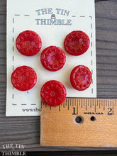 Load image into Gallery viewer, Antique Glass Buttons - 20mm Red Glass Buttons - 1930s - Six