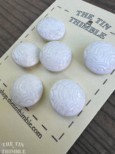 Load image into Gallery viewer, Antique Glass Buttons - 20mm White Glass Buttons - 1920s - Six