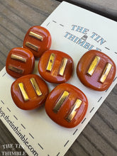 Load image into Gallery viewer, Antique Glass Buttons - 23mm Tan Glass Buttons - 1930s - Six