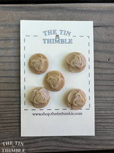 Load image into Gallery viewer, Antique Glass Buttons - 20mm Tan Czech Glass Buttons - 1930s - Five