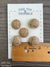 Load image into Gallery viewer, Antique Glass Buttons - 20mm Tan Czech Glass Buttons - 1930s - Five