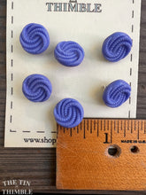 Load image into Gallery viewer, Antique Glass Buttons - 13mm Blue Swirl Glass Buttons - 1930s - Six