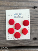 Load image into Gallery viewer, Antique Glass Buttons - 20mm Red Glass Buttons - 1930s - Six