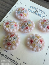 Load image into Gallery viewer, Floral Antique Glass Buttons - 20mm Czech Glass Buttons - 1930s - Six