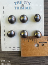 Load image into Gallery viewer, Antique Glass Buttons - 15mm Metallic Glass Buttons - 1930s - Six