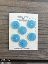 Load image into Gallery viewer, Antique Glass Buttons - 20mm Light Blue Glass Buttons - 1920s - Six