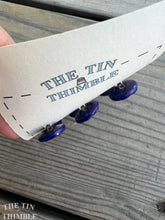 Load image into Gallery viewer, Antique Glass Buttons - 13mm Dark Blue Floral Glass Buttons - 1930s - Six