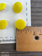 Load image into Gallery viewer, Antique Glass Buttons - 13mm Yellow Glass Buttons - 1930s - Six