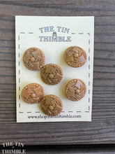 Load image into Gallery viewer, Antique Glass Buttons - 20mm Tan Czech Glass Buttons - 1920s - Six