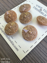 Load image into Gallery viewer, Antique Glass Buttons - 20mm Tan Czech Glass Buttons - 1920s - Six
