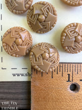 Load image into Gallery viewer, Antique Glass Buttons - 20mm Tan Czech Glass Buttons - 1920s - Six