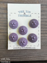 Load image into Gallery viewer, Antique Glass Buttons - 20mm and 13mm Czech Purple Glass Buttons - 1930s - Six of Each Size