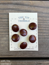 Load image into Gallery viewer, Antique Glass Buttons - 20mm Brown Smooth Glass Buttons - 1930s - Six