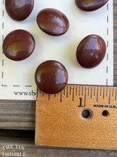 Load image into Gallery viewer, Antique Glass Buttons - 20mm Brown Smooth Glass Buttons - 1930s - Six