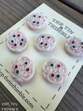 Load image into Gallery viewer, Antique Glass Buttons - 20mm Pale Pink Czech Glass Buttons - 1930s - Six
