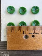 Load image into Gallery viewer, Antique Glass Buttons - 13mm Green Glass Buttons - 1930s - Six