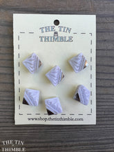 Load image into Gallery viewer, Metallic Antique Glass Buttons - 13mm White and Silver Czech Glass Buttons - 1920s - Six