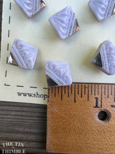 Load image into Gallery viewer, Metallic Antique Glass Buttons - 13mm White and Silver Czech Glass Buttons - 1920s - Six
