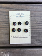 Load image into Gallery viewer, Antique Glass Buttons - Two Sizes Available - Black Czech Glass Buttons - 1920s - Four