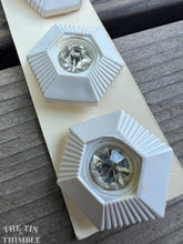 Load image into Gallery viewer, Vintage Plastic and Rhinestone Buttons - Card of Four - 23mm or 5/8 of an Inch