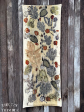 Load image into Gallery viewer, Botanical Printed Table Runner by Sharon Mansfield - Natural Leaves Printed on USA Produced 100% Wool Fabric - Colorfast & Washable