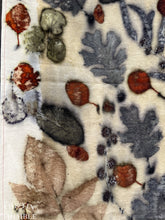 Load image into Gallery viewer, Botanical Printed Table Runner by Sharon Mansfield - Natural Leaves Printed on USA Produced 100% Wool Fabric - Colorfast & Washable