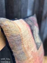 Load image into Gallery viewer, Handmade Wet Felted Pillow by Sharon Mansfield  - Wool & Silk Fibers with Envelope Back - Approximately 15" x 15"