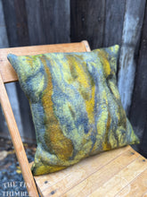 Load image into Gallery viewer, Handmade Wet Felted Pillow by Sharon Mansfield - Wool & Silk Fibers with Envelope Back - Approximately 15" x 15"
