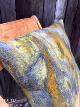 Load image into Gallery viewer, Handmade Wet Felted Pillow by Sharon Mansfield - Wool & Silk Fibers with Envelope Back - Approximately 15" x 15"