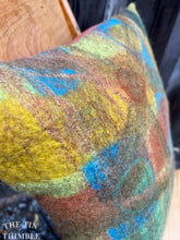 Load image into Gallery viewer, Handmade Wet Felted Pillow by Sharon Mansfield  - Wool & Silk Fibers with Envelope Back - Approximately 15" x 15"