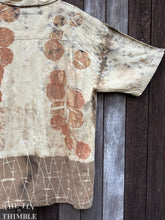 Load image into Gallery viewer, Botanical Printed Shirt by Sharon Mansfield - Men's Small - Real Leaves Printed on Quality Natural Fiber Shirts - Colorfast & Machine Washable