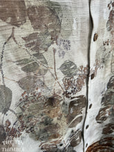 Load image into Gallery viewer, Botanical Printed Shirt by Sharon Mansfield - Men's XL - Real Leaves Printed on Quality 100% Silk Shirt - Colorfast & Machine Washable
