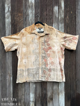 Load image into Gallery viewer, Botanical Printed Shirt by Sharon Mansfield - Men's XXL - Real Leaves Printed on Quality 100% Cotton Shirt - Colorfast & Machine Washable