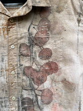 Load image into Gallery viewer, Botanical Printed Shirt by Sharon Mansfield - Men's XXL - Real Leaves Printed on Quality 100% Cotton Shirt - Colorfast & Machine Washable