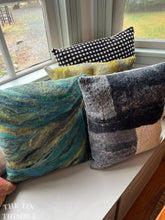 Load image into Gallery viewer, Handmade Wet Felted Pillow by Sharon Mansfield  - Wool & Silk Fibers with Envelope Back - Approximately 15" x 15"