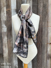 Load image into Gallery viewer, Eucalyptus Leaf Printed Pure Silk Scarf by Sharon Mansfield  - Luxurious Shiny Silk Charmeuse - Colorfast & Washable