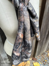 Load image into Gallery viewer, Eucalyptus Leaf Printed Pure Silk Scarf by Sharon Mansfield  - Luxurious Shiny Silk Charmeuse - Colorfast & Washable