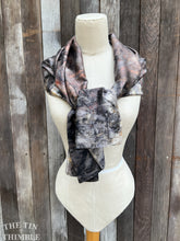 Load image into Gallery viewer, Eucalyptus Leaf Printed Pure Silk Scarf by Sharon Mansfield  - Luxurious Shiny Silk Charmeuse - Colorfast & Washable