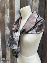 Load image into Gallery viewer, Eucalyptus Leaf Printed Pure Silk Scarf by Sharon Mansfield  - Luxurious Shiny Silk Charmeuse - Colorfast & Washable