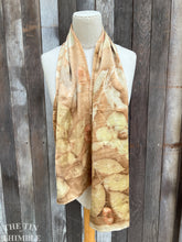 Load image into Gallery viewer, Botanical Printed Pure Silk Scarf by Sharon Mansfield - Natural Leaves Printed on Luxurious Shiny Silk - Colorfast & Washable