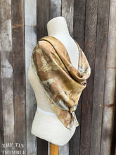 Load image into Gallery viewer, Botanical Printed Pure Silk Scarf by Sharon Mansfield  - Natural Leaves Printed on Luxurious Shiny Silk - Colorfast & Washable