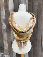 Load image into Gallery viewer, Botanical Printed Pure Silk Scarf by Sharon Mansfield  - Natural Leaves Printed on Luxurious Shiny Silk - Colorfast & Washable