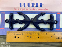 Load image into Gallery viewer, Vintage Belt Buckle - Authentic Vintage Blue Plastic Anchor Belt Buckle - #28